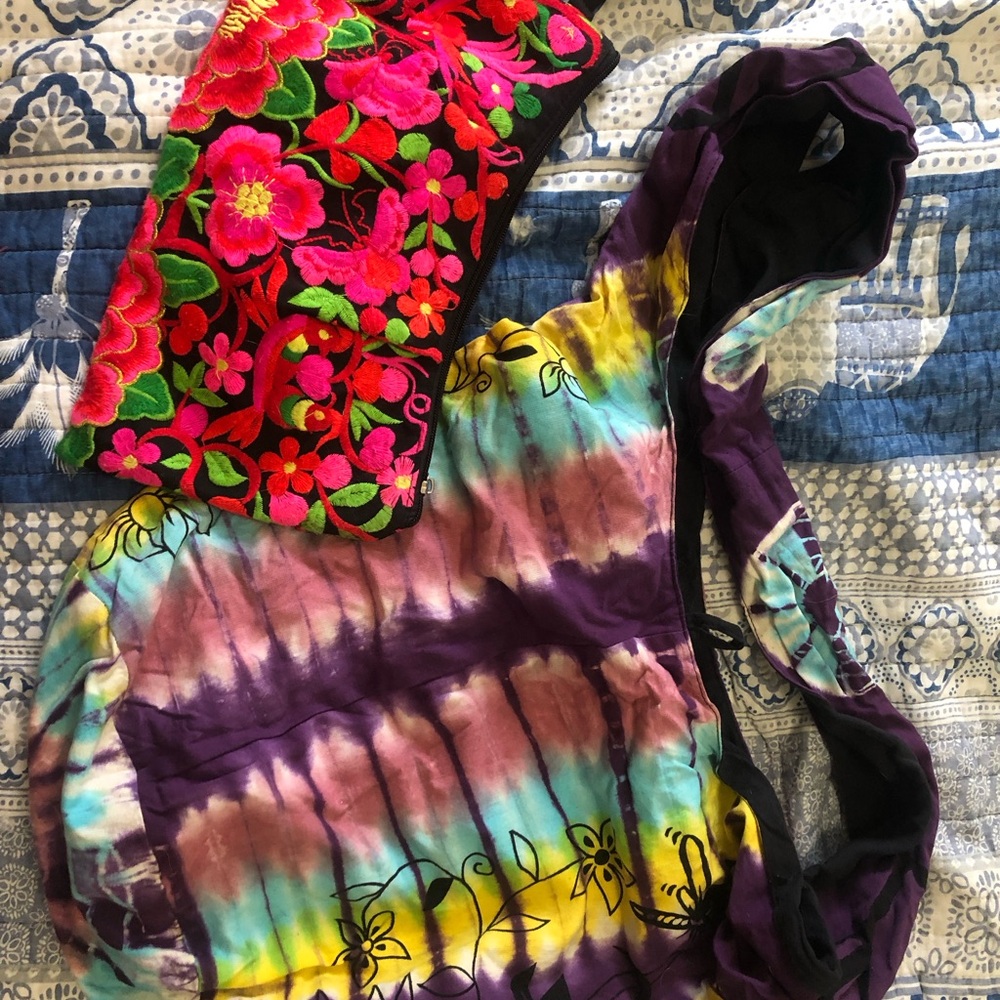 Rising International Tie-Dye Bag with Button Accent